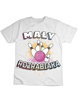Koszulka Koszulka Dziecięca Mały Rozrabiaka Biała - Śmieszne T-Shirty z Nadrukami ?