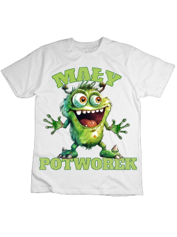 Koszulka Koszulka Dziecięca Mały Potworek Biała - Śmieszne T-Shirty z Nadrukami ?