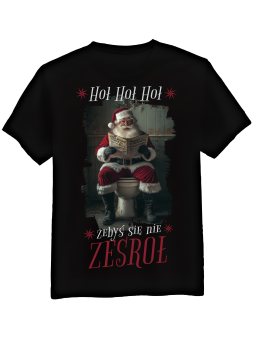 Koszulka Koszulka Męska Hoł Hoł Hoł Żebyś Się Nie Zesroł Czarna - Śmieszne T-Shirty z Nadrukami ?