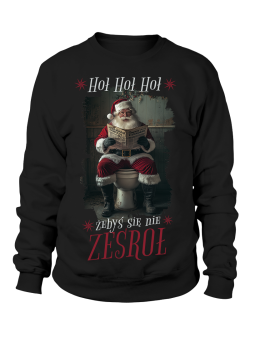 Bluza Męska Hoł Hoł Hoł Żebyś Się Nie Zesroł Czarna - Śmieszne T-Shirty z Nadrukami ?