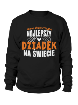 Bluza Męska Tak Wygląda Najlepszy Dziadek Czarna - Śmieszne T-Shirty z Nadrukami ?