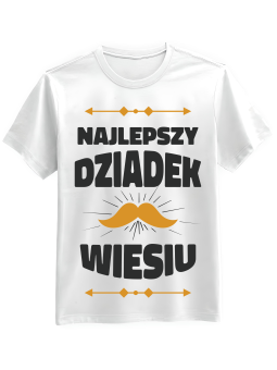 Koszulka Koszulka Męska Wąsy Najlepszy Dziadek [WYBIERZ IMIĘ] - Śmieszne T-Shirty z Nadrukami ?