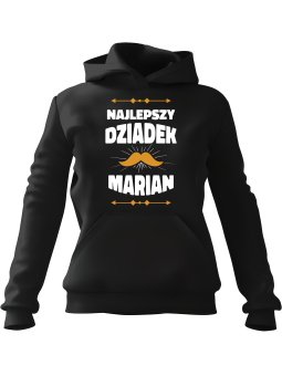 Bluza Męska z kapturem Wąsy Najlepszy Dziadek [WYBIERZ IMIĘ] - Śmieszne gadżety z Nadrukami ?