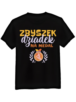Koszulka Koszulka Męska Dziadek Na Medal [WYBIERZ IMIĘ] - Śmieszne T-Shirty z Nadrukami ?