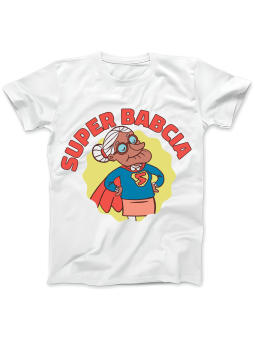 Koszulka Koszulka Damska Super Babcia Ilustracja Biała - Prezent na Dzień Babci ?