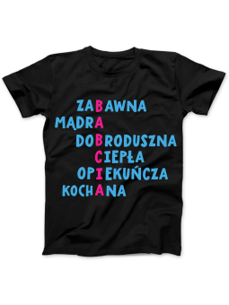 Koszulka Koszulka Damska Babcia Krzyżówka Czarna - Prezent na Dzień Babci ?