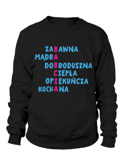 Bluza Damska Babcia Krzyżówka Czarna - Śmieszne T-Shirty z Nadrukami ?