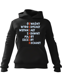 Bluza Męska z kapturem Dziadek Krzyżówka Czarna - Śmieszne gadżety z Nadrukami ?