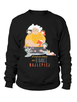 Bluza Damska Wszędzie Dobrze Ale U Babci Najlepiej Czarna - Śmieszne T-Shirty z Nadrukami ?