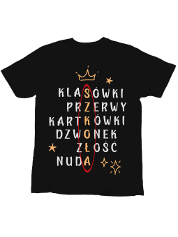 Koszulka Koszulka Dziecięca Szkoła Krzyżówka Czarna - Śmieszne T-Shirty z Nadrukami ?