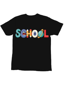 Koszulka Koszulka Dziecięca School Czarna - Śmieszne T-Shirty z Nadrukami ?