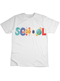 Koszulka Koszulka Dziecięca School Biała - Śmieszne T-Shirty z Nadrukami ?