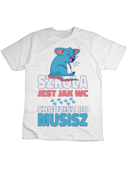 Koszulka Koszulka Dziecięca Szkoła Jest Jak WC Biała - Śmieszne T-Shirty z Nadrukami ?