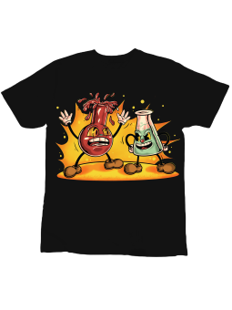 Koszulka Koszulka Dziecięca Wściekłe Probówki Czarna - Śmieszne T-Shirty z Nadrukami ?