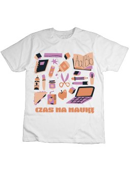 Koszulka Koszulka Dziecięca Czas Na Naukę Biała - Śmieszne T-Shirty z Nadrukami ?