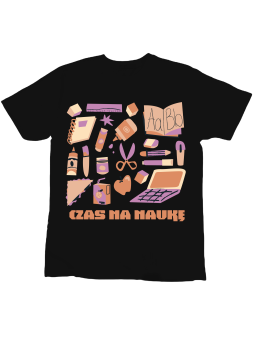 Koszulka Koszulka Dziecięca Czas Na Naukę Czarna - Śmieszne T-Shirty z Nadrukami ?