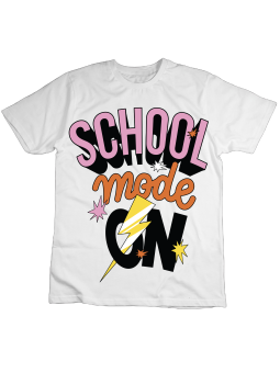Koszulka Koszulka Dziecięca School Mode On Biała - Śmieszne T-Shirty z Nadrukami ?
