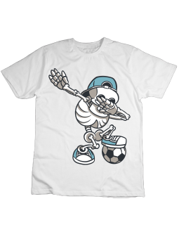 Koszulka Koszulka Dziecięca Kościotrup DAB z Piłką Biała - Śmieszne T-Shirty z Nadrukami ?