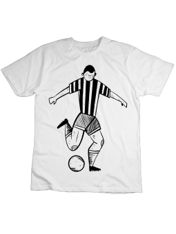 Koszulka Koszulka Dziecięca Piłkarz Karykatura Biała - Śmieszne T-Shirty z Nadrukami ?