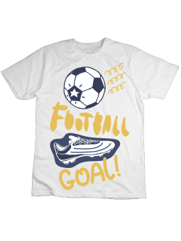 Koszulka Koszulka Dziecięca Football Goal Biała - Śmieszne T-Shirty z Nadrukami ?