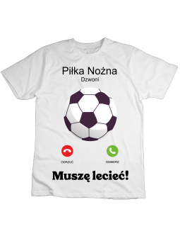 Koszulka Koszulka Dziecięca Piłka Nożna Dzwoni Biała - Śmieszne T-Shirty z Nadrukami ?
