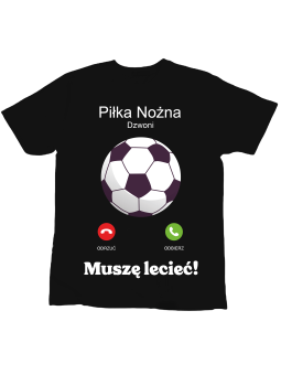 Koszulka Koszulka Dziecięca Piłka Nożna Dzwoni Czarna - Śmieszne T-Shirty z Nadrukami ?