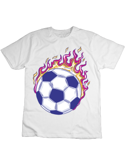 Koszulka Koszulka Dziecięca Piłka w Ogniu Biała - Śmieszne T-Shirty z Nadrukami ?