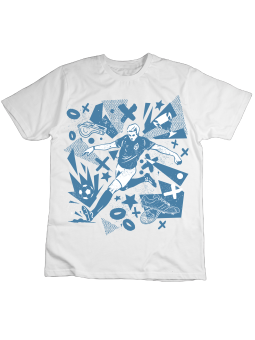 Koszulka Koszulka Dziecięca Piłkarz Halftone Biała - Śmieszne T-Shirty z Nadrukami ?