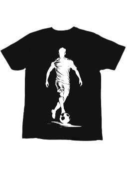 Koszulka Koszulka Dziecięca Piłkarz Cień Czarna - Śmieszne T-Shirty z Nadrukami ?