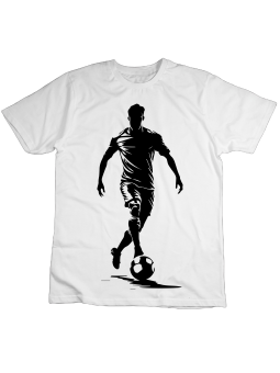 Koszulka Koszulka Dziecięca Piłkarz Cień Biała - Śmieszne T-Shirty z Nadrukami ?