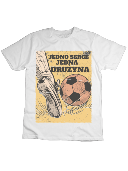 Koszulka Koszulka Dziecięca Jedno Serce Jedna Drużyna Biała - Śmieszne T-Shirty z Nadrukami ?