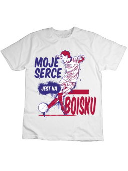 Koszulka Koszulka Dziecięca Moje Serce Jest Na Boisku Biała - Śmieszne T-Shirty z Nadrukami ?