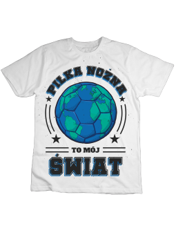 Koszulka Koszulka Dziecięca Piłka Nożna To Mój Świat Biała - Śmieszne T-Shirty z Nadrukami ?
