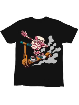 Koszulka Koszulka Dziecięca Szkielet DAB Hulajnoga Czarna - Śmieszne T-Shirty z Nadrukami ?