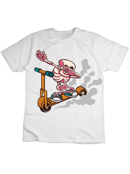 Koszulka Koszulka Dziecięca Szkielet DAB Hulajnoga Biała - Śmieszne T-Shirty z Nadrukami ?