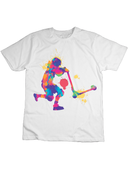 Koszulka Koszulka Dziecięca Tęczowa Hulajnoga Biała - Śmieszne T-Shirty z Nadrukami ?