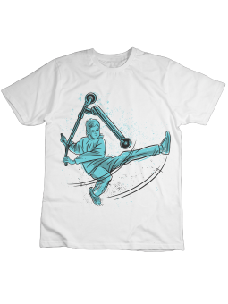 Koszulka Koszulka Dziecięca Scooter Trick Biała - Śmieszne T-Shirty z Nadrukami ?