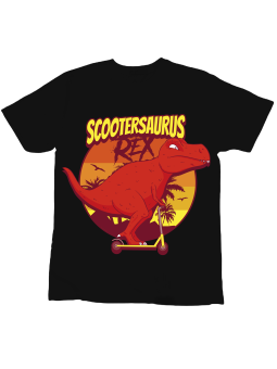 Koszulka Koszulka Dziecięca Scooterosaurus Czarna - Śmieszne T-Shirty z Nadrukami ?