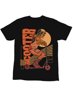 Koszulka Koszulka Dziecięca Scooter Hulajnoga Czarna - Śmieszne T-Shirty z Nadrukami ?