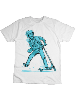 Koszulka Koszulka Dziecięca Scooter Kid Biała - Śmieszne T-Shirty z Nadrukami ?