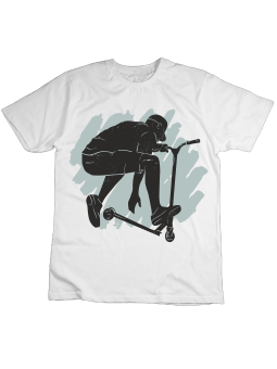 Koszulka Koszulka Dziecięca Hulajnoga Skate Biała - Śmieszne T-Shirty z Nadrukami ?