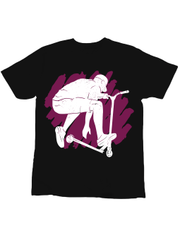Koszulka Koszulka Dziecięca Hulajnoga Skate Czarna - Śmieszne T-Shirty z Nadrukami ?