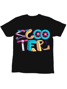 Koszulka Koszulka Dziecięca Scooter Napis Czarna - Śmieszne T-Shirty z Nadrukami ?