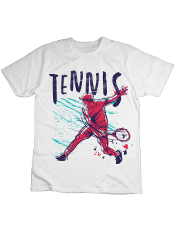 Koszulka Koszulka Dziecięca Tennis Figure Biała - Śmieszne T-Shirty z Nadrukami ?