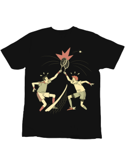 Koszulka Koszulka Dziecięca Zabawni Tenisiści Czarna - Śmieszne T-Shirty z Nadrukami ?