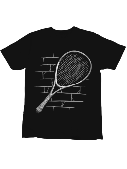 Koszulka Koszulka Dziecięca Rakieta Tenisowa Czarna - Śmieszne T-Shirty z Nadrukami ?