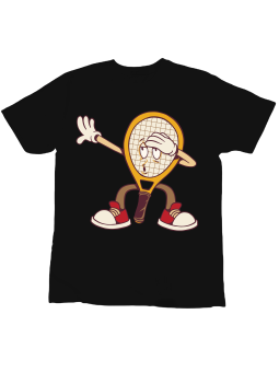 Koszulka Koszulka Dziecięca Rakieta Tenisowa DAB Czarna - Śmieszne T-Shirty z Nadrukami ?