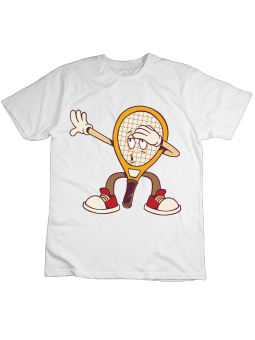 Koszulka Koszulka Dziecięca Rakieta Tenisowa DAB Biała - Śmieszne T-Shirty z Nadrukami ?