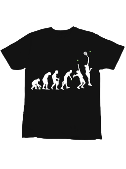 Koszulka Koszulka Dziecięca Ewolucja Tenisa Czarna - Śmieszne T-Shirty z Nadrukami ?