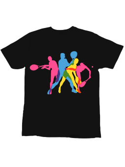 Koszulka Koszulka Dziecięca Tenisiści Czarna - Śmieszne T-Shirty z Nadrukami ?